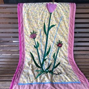 Quilted floral wall hanging